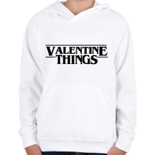 PRINTFASHION Valentine Things - Gyerek kapucnis pulóver - Fehér gyerek pulóver, kardigán