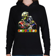 PRINTFASHION Valentino Rossi - The Doctor - Női kapucnis pulóver - Fekete női pulóver, kardigán