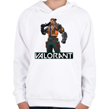 PRINTFASHION Valorant Breach - Gyerek kapucnis pulóver - Fehér gyerek pulóver, kardigán