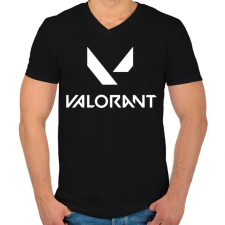 PRINTFASHION Valorant logo - Férfi V-nyakú póló - Fekete férfi póló