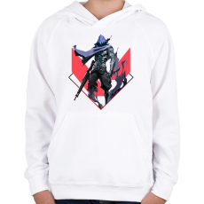 PRINTFASHION Valorant Omen - Gyerek kapucnis pulóver - Fehér