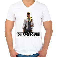 PRINTFASHION Valorant Phoenix - Férfi V-nyakú póló - Fehér