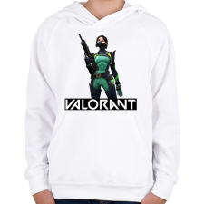 PRINTFASHION Valorant Viper - Gyerek kapucnis pulóver - Fehér gyerek pulóver, kardigán
