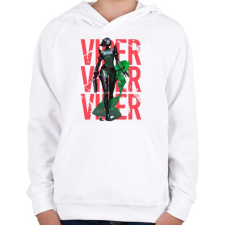 PRINTFASHION Valorant Viper - Gyerek kapucnis pulóver - Fehér gyerek pulóver, kardigán