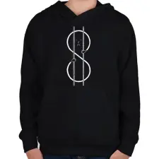 PRINTFASHION Válság - Gyerek kapucnis pulóver - Fekete gyerek pulóver, kardigán