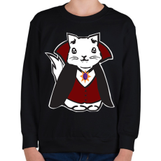 PRINTFASHION vámpír cica - Gyerek pulóver - Fekete
