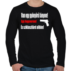 PRINTFASHION van egy lányom2 - Férfi hosszú ujjú póló - Fekete