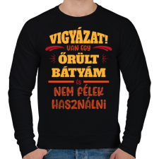 PRINTFASHION Van egy őrült bátyám - Férfi pulóver - Fekete férfi pulóver, kardigán