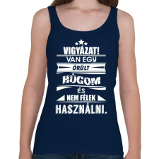 PRINTFASHION Van egy őrült húgom és... - Női atléta - Sötétkék női trikó