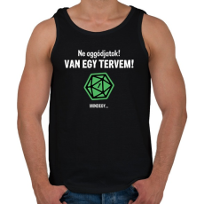 PRINTFASHION Van egy tervem! - Férfi atléta - Fekete