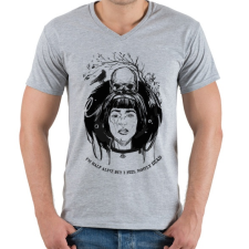 PRINTFASHION Van élet...  - Férfi V-nyakú póló - Sport szürke férfi póló