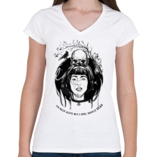 PRINTFASHION Van élet...  - Női V-nyakú póló - Fehér női póló