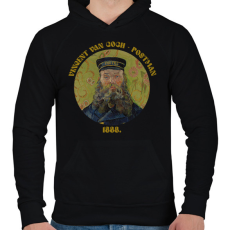 PRINTFASHION Van Gogh - Postman - Férfi kapucnis pulóver - Fekete