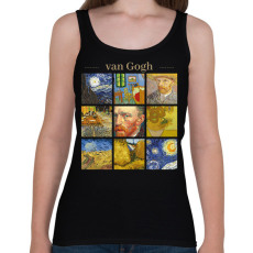 PRINTFASHION Van Gogh - részletek - Női atléta - Fekete