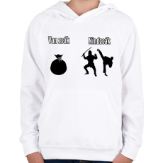 PRINTFASHION van zsák - nindzsák - Gyerek kapucnis pulóver - Fehér