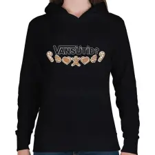 PRINTFASHION VANSütid - Női kapucnis pulóver - Fekete női pulóver, kardigán