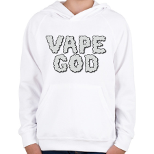 PRINTFASHION Vape god - Gyerek kapucnis pulóver - Fehér gyerek pulóver, kardigán