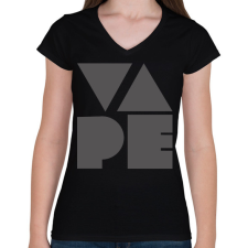 PRINTFASHION VAPE - Női V-nyakú póló - Fekete női póló