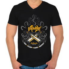 PRINTFASHION Vape On! - Férfi V-nyakú póló - Fekete