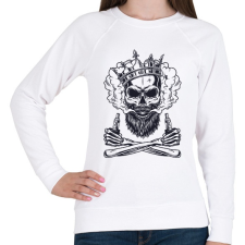 PRINTFASHION Vaper koponya - Női pulóver - Fehér női pulóver, kardigán