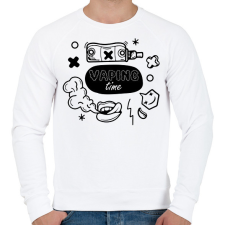 PRINTFASHION Vaping time - Férfi pulóver - Fehér férfi pulóver, kardigán