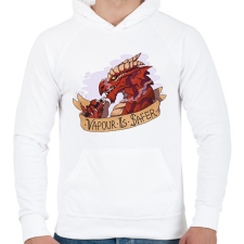 PRINTFASHION Vapour is safer - Férfi kapucnis pulóver - Fehér férfi pulóver, kardigán