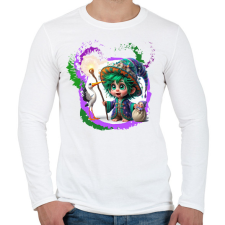 PRINTFASHION Varázslófiú gólyával és kisbabával - Férfi hosszú ujjú póló - Fehér férfi póló