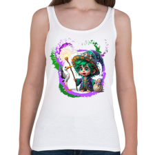 PRINTFASHION Varázslófiú gólyával és kisbabával - Női atléta - Fehér női trikó