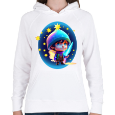 PRINTFASHION Varázslófiú - Női kapucnis pulóver - Fehér női pulóver, kardigán