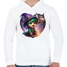 PRINTFASHION Varázslófiú vízilóval - Férfi kapucnis pulóver - Fehér