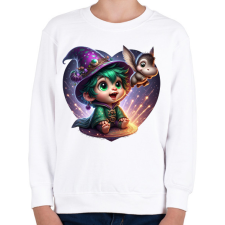 PRINTFASHION Varázslófiú vízilóval - Gyerek pulóver - Fehér gyerek pulóver, kardigán