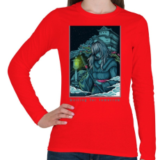 PRINTFASHION Várom a holnapot - Női hosszú ujjú póló - Piros