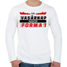 PRINTFASHION Vasárnap - Forma 1 - Férfi hosszú ujjú póló - Fehér férfi póló