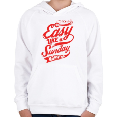 PRINTFASHION Vasárnap reggel - Gyerek kapucnis pulóver - Fehér