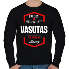 PRINTFASHION Vasutas prémium minőség - Férfi pulóver - Fekete férfi pulóver, kardigán