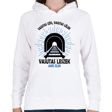 PRINTFASHION Vasutas szív, lélek - Női kapucnis pulóver - Fehér