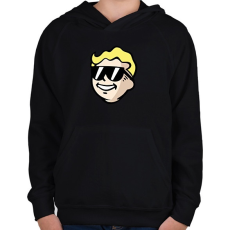 PRINTFASHION Vault Boy - Gyerek kapucnis pulóver - Fekete