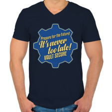 PRINTFASHION Vault Secure - Férfi V-nyakú póló - Sötétkék férfi póló