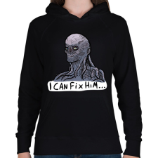 PRINTFASHION Vecna megjavít - Női kapucnis pulóver - Fekete női pulóver, kardigán
