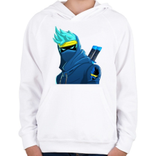 PRINTFASHION Vector Fortnite Ninja - Gyerek kapucnis pulóver - Fehér gyerek pulóver, kardigán