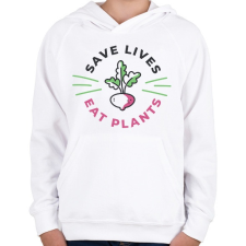 PRINTFASHION Vega életmód - Gyerek kapucnis pulóver - Fehér gyerek pulóver, kardigán