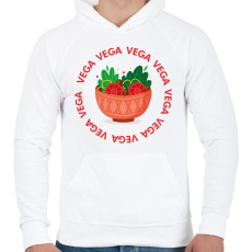 PRINTFASHION Vega tál - Férfi kapucnis pulóver - Fehér