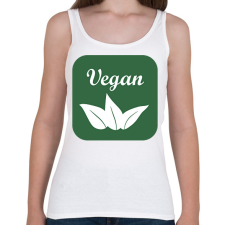 PRINTFASHION Vegán logó - Női atléta - Fehér női trikó