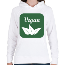 PRINTFASHION Vegán logó - Női kapucnis pulóver - Fehér