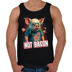 PRINTFASHION Vegán malac - not bacon - Férfi atléta - Fekete