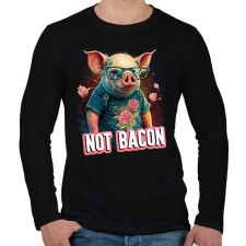 PRINTFASHION Vegán malac - not bacon - Férfi hosszú ujjú póló - Fekete férfi póló