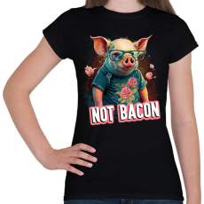 PRINTFASHION Vegán malac - not bacon - Női póló - Fekete