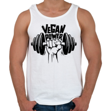 PRINTFASHION Vegan Power - Férfi atléta - Fehér atléta, trikó