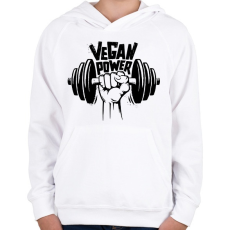 PRINTFASHION Vegan Power - Gyerek kapucnis pulóver - Fehér