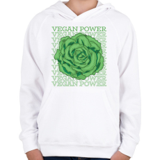 PRINTFASHION Vegan Power - Gyerek kapucnis pulóver - Fehér